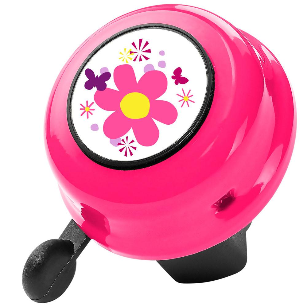  Driewielerbel roze met bloemen